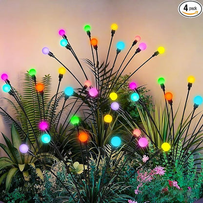Solar Garden Lights Swaying, 40 LED Firefly Lights Outdoor Waterproof, Garden Decor Solar Lights Outdoor for Yard Porch Patio (4 Pack Multi-Colored)