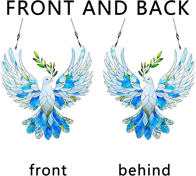 Dove Peace Ornaments Colorful Window Hanging Decorations Home Wall Decor for Indoor Outdoor