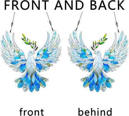 Dove Peace Ornaments Colorful Window Hanging Decorations Home Wall Decor for Indoor Outdoor