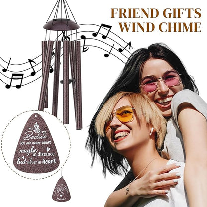 Bestie for Women,32" Bronze Mom Wind Chimes,Bestie Gifts Friendship Gift for Birthday Mother's Day Unique Bestie Gift Ideas for Outdoor Patio,Garden,Window and Home Decoration
