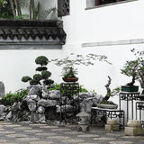 Nuanchu Small Pagoda Statue 12 x 8 Asian Garden Pagoda for Outdoor Zen Decor, Japanese Chinese Concrete Temple Tower Lantern, Marble Tone Aged Miniature Landscape Sculpture for Courtyard