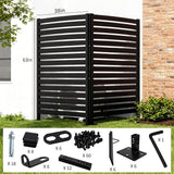 38" W x 42" H x 3 Modular Privacy Screen Kit, 3-Panel Wrought Iron Fence System for Custom Backyard & Patio Enclosures - Hides Multiple AC Units or Creates Dividers