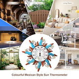 pealstar Waterproof Indoor Outdoor Thermometer 13 Inch Large Wall Thermometer with Hygrometer Decorative Metal Sun Outdoor Thermometers for Patio Garden Yard Living Room Decor