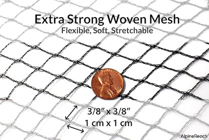 AlpineReach Pond Netting Kit 15 x 20 Feet & 20 Steel Staples - Woven Fine Mesh Heavy Duty Stretch Net Cover for Leaves - Protects Koi Fish from Blue Heron Birds Cats Predators - Galvanized Stakes