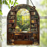 Jesuspirit - Window Hanging Suncatcher – Crystal Clear Acrylic & Wood Sun Catcher for Home Decor, for Women (Your Library, 8 Inches)