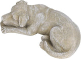 Hapivida Dog Garden Statue, 5.5in Mini Puppy Garden Memorial Stone Sleeping Dog Statue Decor Outdoor Resin Realistics Sculptures Gift Brown