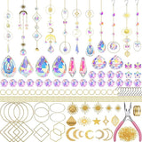 Lyukii 500 Pcs DIY Suncatchers Making Kits Craft for Adults Crystal Suncatchers for Window Hanging Sun Catcher with Chain Rainbow Maker Crystal Prisms Decor for Home Garden Party Wedding Ornament