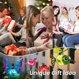 4-in-1 Solar Hanging Lights LED Outdoor Garden Decor Light Waterproof Powered Unique Decorations for Sister Birthday Gardening Gifts for Mom Women Backyard Yard Path Front Porch Balcony