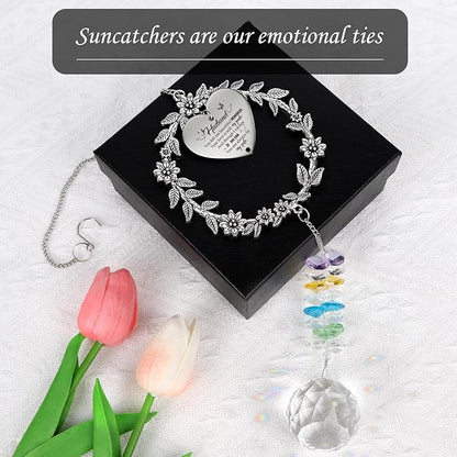 Rngmsi Memorial Gifts for Loss of Husband, Crystal Suncatcher Sympathy Gifts Ornament, Loss of Husband Bereavement Passing Away Sympathy Windows Hanging Remembrance Ornaments