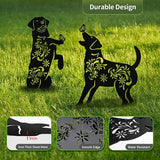Dog Metal Garden Decor for Outside, 2 Pack 17" Garden Stakes Decorative, Black Silhouette Yard Decor for Dog Lovers Outside, Outdoor, Patio, Lawn Ornaments