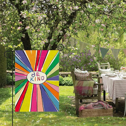 AVOIN colorlife Be Kind Rainbow Sunshine Pride Garden Flag Double Sided, LGBTQ Community Parade Gay Pride Lesbian Transgender Bisexual Yard Outdoor Decoration 12 x 18 Inch