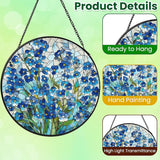 Stained Glass Window Hanging, Forget Me Not Flower Stained Glass Suncatcher, Window Decor Forget Me Not Plant Lover Gift for Women, Couples, Best Friend, Family, Colleague, Classmate 7.8 Inch