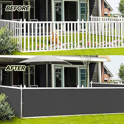 LOVE STORY Balcony Privacy Screen, 3'x25' Deck Shield Screen Fence Cover,UV Protection and Weather-Resistant,3 FT Height for Deck, Patio, Backyard, Outdoor Pool, Porch, Railing, Dark Grey