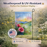 Caroline's Treasures North Dakota Wild Prairie Roses in Watercolor Garden Flag Mailbox Flag Decorative Yard Flag Banner Outside Patio Artwork Yard Flower Beds, Garden Size, Multicolor