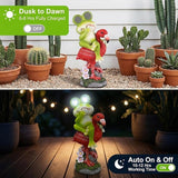 Solar Garden Decor Garden Statues Yard Art Frog Riding Flamingo Outdoor Funny Decoration for Lawn, Patio, Yard, Gardening Gifts for Women Mothers Day Gifts for Mom