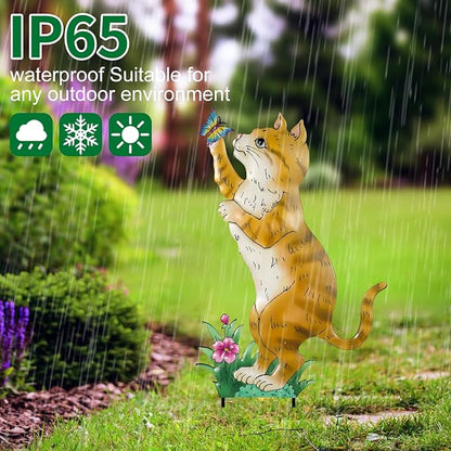 Decorative Garden Stakes with cat Design,Ideal for Cat Lovers for Yard Art, Outside, Patio, Outdoor Decor, Garden Decorations, Lawn Ornaments