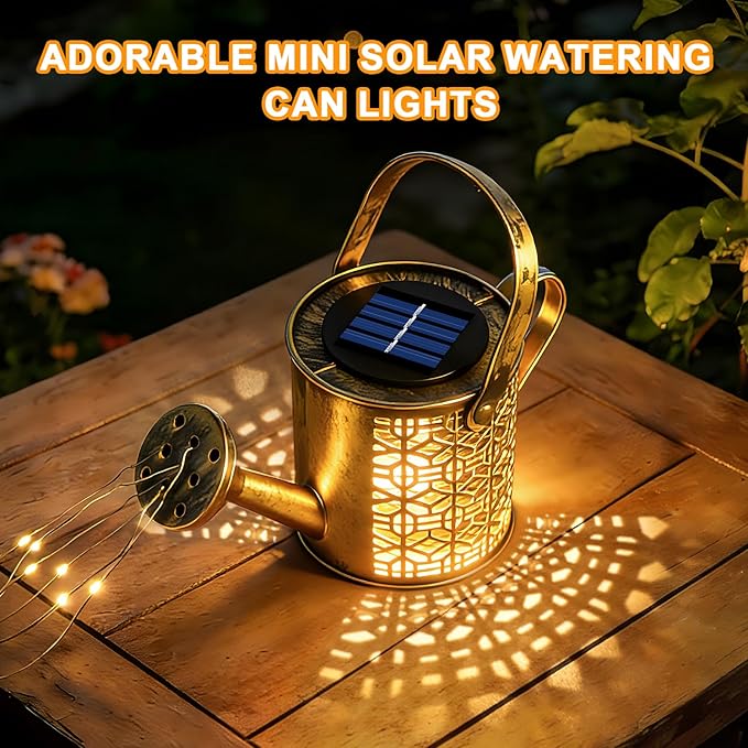 2 Pack Solar Watering Can Lights, Solar Lights Outdoor Decorative, Small Hanging Lantern Landscape Light Waterproof, Outside Garden Decor for Yard Lawn Patio, Gifts for Mom Women Birthday Mother's Day