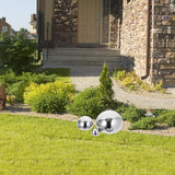 BESTonZON 10Pcs Stainless Steel Half Gazing Balls for Garden Decor Mirror Sphere Outdoor Yard Hollow Floating Globe Polished Metal Orbs Assorted Sizes