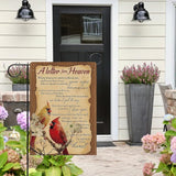 Dyrenson Memorial Cardinal A Letter From Heaven Decorative Garden Flag, Vintage Red Birds Dogwood Flower Cemetery Yard Outside Home Decoration, Retro Burlap Outdoor Small Decor Double Sided 12 x 18