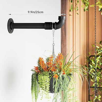 NiHome 2PCS Plant Hanging Brackets for Indoor & Outdoor Gardens, Patios, Decks, Fences, Walls, Rust-Proof Hooks for Baskets, Lanterns, Wind Chimes, Bird Feeders, Home Decoration, Backyard Landscaping