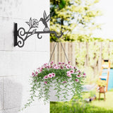 2-Pack Aesthetic Plant Hangers Outdoor – 10 Inch Metal Hanging Plant Bracket with Beautiful Hummingbird Pattern – Anti Rust Plant Hooks for Hanging Plants, Bird Feeder, Windchime, Lantern
