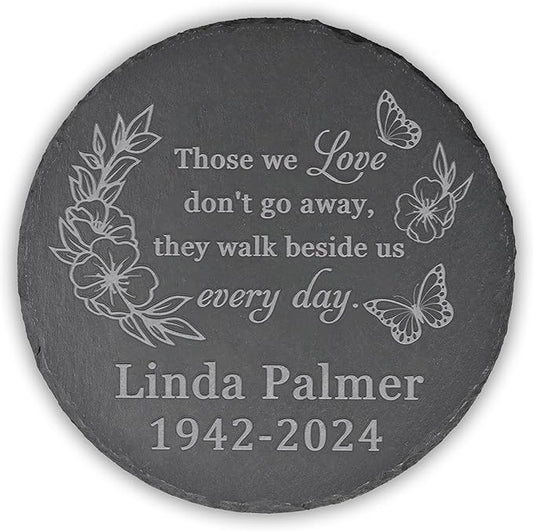 Memorial Garden Stone - Personalized Bereavement Gift for Loss of Loved One - Round