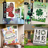 Seasonal Garden Flags Set of 12 Double Sided 28 x 40 Inch Yard Flags, Large House Flags for Outside, Fall Winter Halloween Christmas Outdoor Flags, Holiday Garden Flags for All Seasons