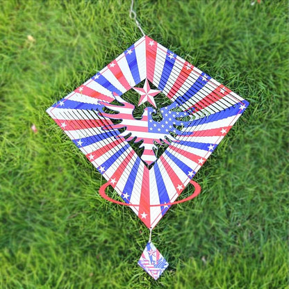 American Eagle Flag Metal Wind Spinners Outdoor, Stainless Steel Wind Sculptures Spinner Hanging Garden Decoration, United States Flag Craft Spinner Patio Decor Yard Ornaments Art Gift