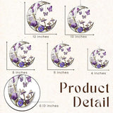 Crescent Moon Acrylic Suncatcher with Purple Flowers, Boho Suncatchers for Window Hanging Ornament, Art Garden Decor for Moon Lover, Gifts for Mother's Day, Mom, Grandma, Wife, Women, Nana