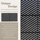 Kozyard Metal Privacy Screen 74" H x 47.2" W Decorative Outdoor Divider with Stand Panels Freestanding Screen Set for Deck Patio Balcony Garden Outdoor&Indoor(Black/Chevron)