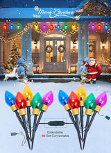 Hanging Christmas Decoration Outdoor - 8.5 FT 5 LED Jumbo Christmas Pathway Lights, Multicolor Christma Walkway Lights, Waterproof Giant Christmas Light Outdoor Decoration for Holiday Roof Yard Lawn