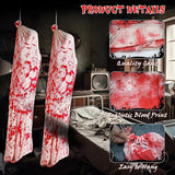 2PCS 5ft Halloween Decorations Scary Dead Victim Props, Hanging Corpse in Bag Body Bag Creepy Haunted House Decor Set, Halloween Outdoor Indoor Party Decorations (Assembly Needed)