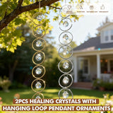 2PCS Crystals Hanging Ornaments Decor Pendant Ornament with 20mm Crystal Balls for Wind Chimes, Hanging Sunlight Catche, Window Ornament, Meditation, Fengshui, Yoga