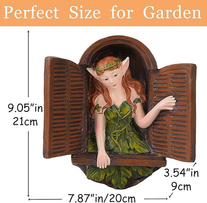 Teaeeno Whimsical Fairy Garden Gnome Statue, Tree Faces Decor Outdoor -7.8 Inch, Funny Garden Tree Decoration,Ideal Patio Yard Lawn Porch Decor