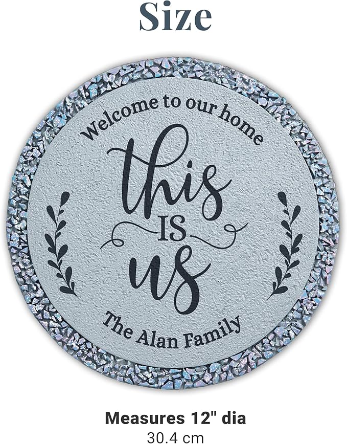 Let's Make Memories Personalized Floral Garden Stones - This is Us Path Stones for Families - Garden Décor - Customize with Message & Names - Large