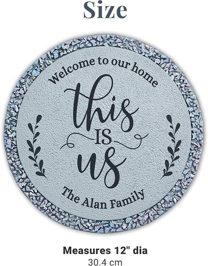 Let's Make Memories Personalized Floral Garden Stones - This is Us Path Stones for Families - Garden Décor - Customize with Message & Names - Large