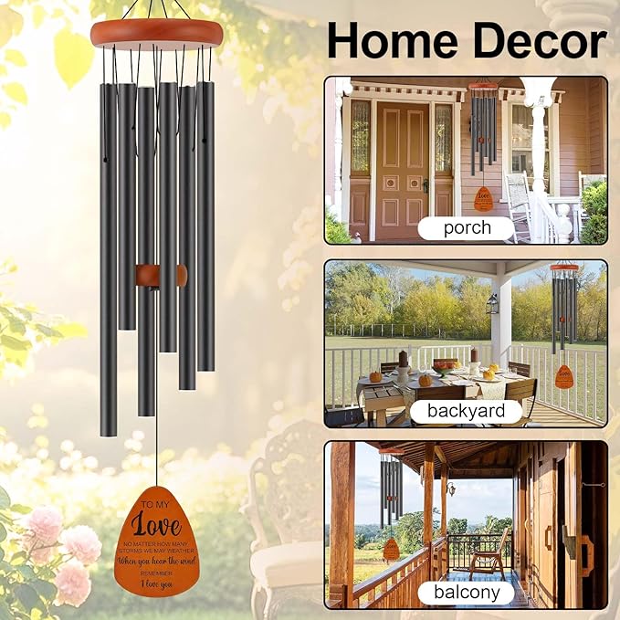 Valentines Day Gifts for Her Him Boyfriend Girlfriend Wife Husband Women Men, Romantic Gifts for Mothers Day, Fathers Day, Birthday, Wedding, Anniversary, Christmas, 32 Inch Wind Chimes Gift