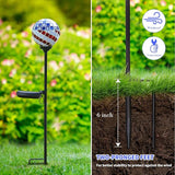 Afirst Solar Lights Outdoor Decorative - Solar Gazing Ball Mosaic Garden Stakes Patriotic Stars and Stripes Decorative Lights Waterproof for Pathway Yard Lawn National Day Decoration