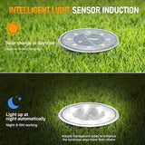Siatom Solar Ground Lights 8 Pack, IP68 Waterproof Solar In-Ground Light for Outdoor, Flat Landscape Lighting, Garden Disc Light for Pathway, Walkway, and Yard - 8 Pcs (Cool White)