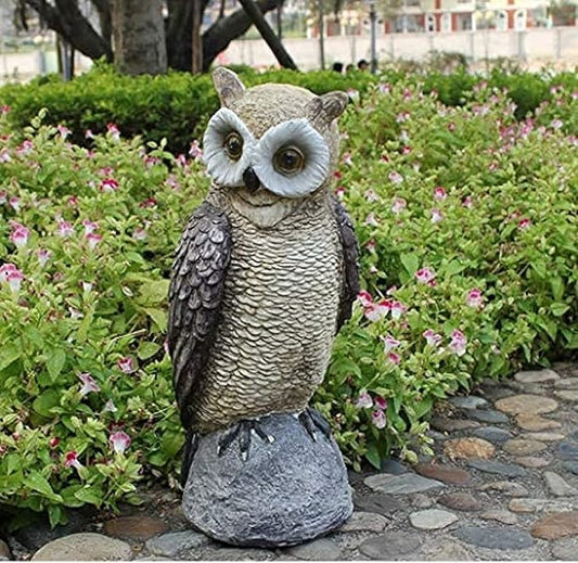 Garden Ornaments Decor Statue Outdoor,Garden Statue Outdoor Figurines Yard Decor,Owl Decoration Sculpture, Garden Animal Painted Resin Crafts Outdoor Garden Lawn Decoration