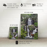 Lantern Press Cuyahoga Valley National Park, Ohio, Deer and Falls, 12x18 Inch Aluminum Sign, Indoor or Outdoor Use