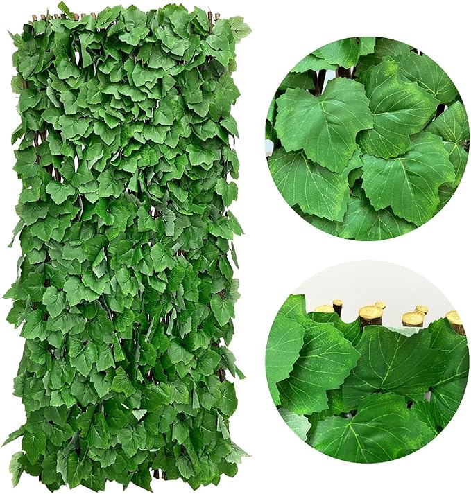 Expandable Fence Privacy Screen for Balcony Patio Outdoor,Decorative Faux Ivy Fencing Panel,Artificial Hedges