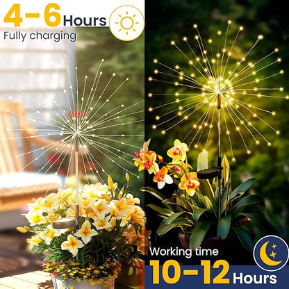 GIGALUMI Solar Lights Outdoor Waterproof, Fiber Optic Lights Decorative for Yard Pathway Flowerbed Garden Decor