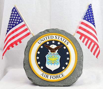 Red Carpet Studios Military Garden Stone with Flags, 10", United States Air Force