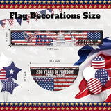 Chumia 5 Pcs USA 250th Anniversary Decoration Set Include 4 Patriotic Fan Banners 1 Large Fence Banner 1776-2026 Semiquincentennial Outdoor Bunting for 4th of July, Memorial Day, Patriotic Party Decor
