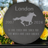 Horse Memorial Stone Horse Garden Statue - Horse Memorial Gifts - Horse Tombstone - Horse Loss Gift - Loss of Pet Horse - Round