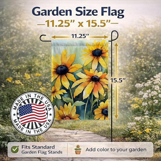 Caroline's Treasures Maryland Black-Eyed Susans in Watercolor Garden Flag Mailbox Flag Decorative Yard Flag Banner Outside Patio Artwork Yard Flower Beds, Garden Size, Multicolor
