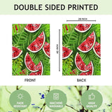 Mugod Sweet Watermelon House Flag 28 x 40 Vertical Double Sided, Black Seed Red Pulp Green Skin Summer Themed Farmhouse Holiday Outside Decorations Large Burlap Yard Flag
