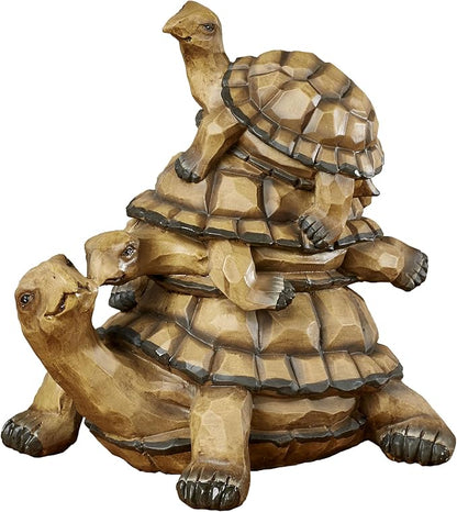Touch of Class Indoor Outdoor Turtle Family Garden Sculpture Earth Tones 13" Wx10 Dx13 H