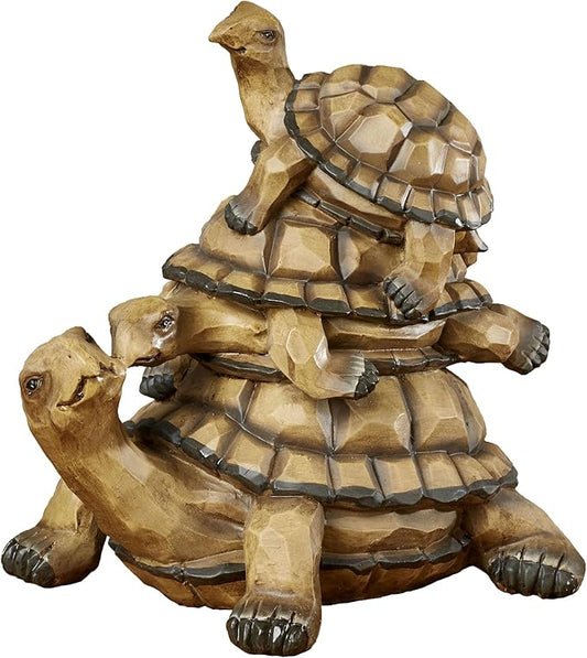 Touch of Class Indoor Outdoor Turtle Family Garden Sculpture Earth Tones 13" Wx10 Dx13 H